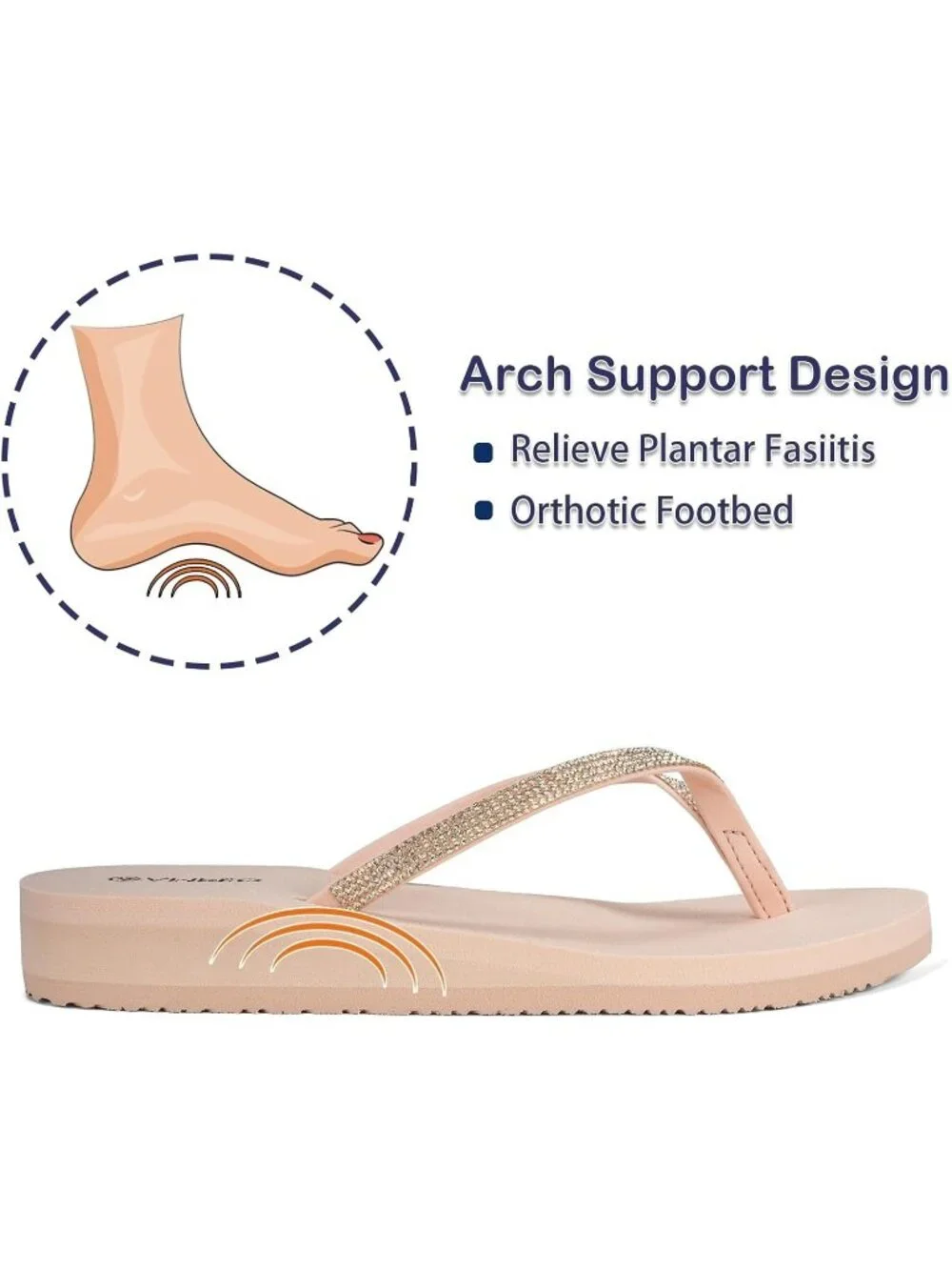Women's Nude Sparkly Rhinestone Thin Straps Design for Beach Flip Flop Sandal